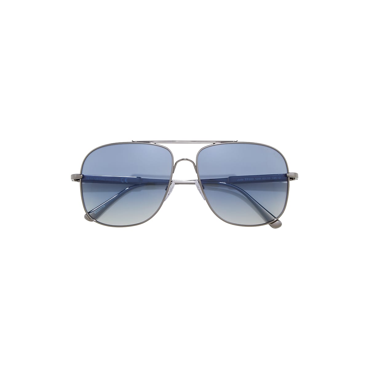 TOM FORD FT0669 Gunmetal Shiny - Man Luxury Sunglasses, Blue Gradient Lens