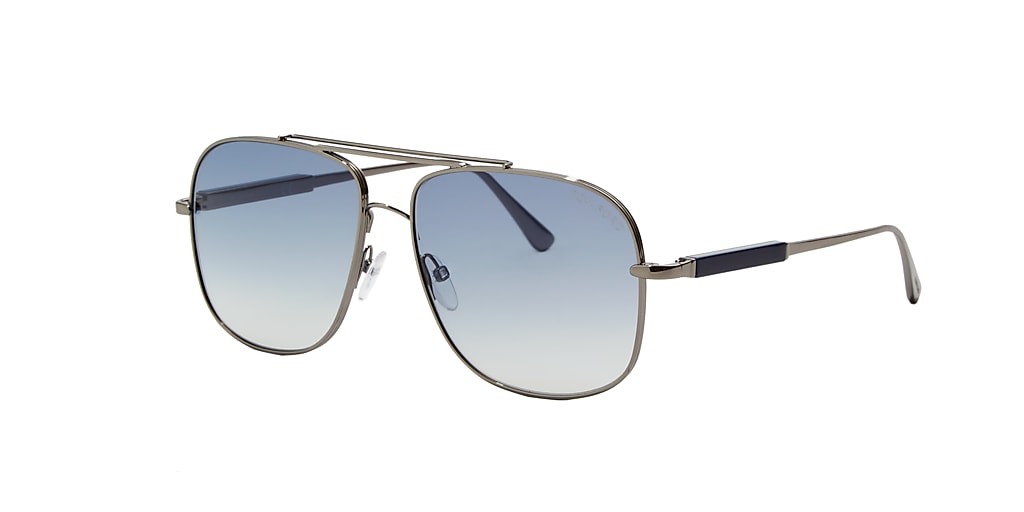 Tom Ford FT0669 60 Blue Gradient & Gunmetal Shiny Sunglasses | Sunglass ...