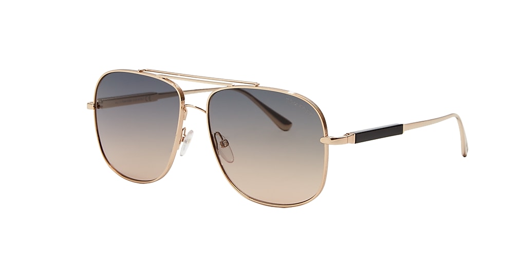 Tom Ford FT0669 60 Grey Gradient & Gold Pink Sunglasses | Sunglass Hut USA