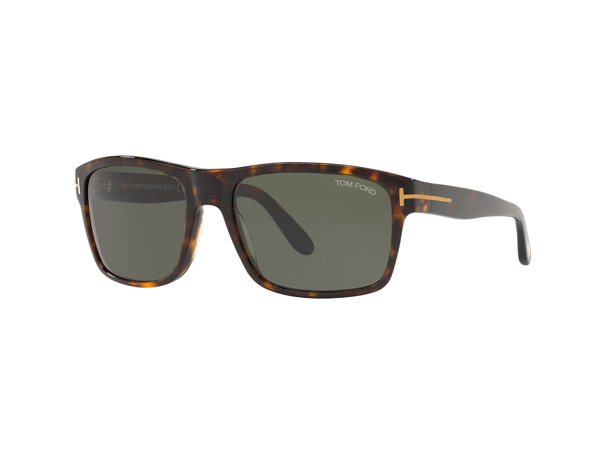 TOM FORD FT0678 Tortoise Tan - Men Luxury Sunglasses, Green Lens