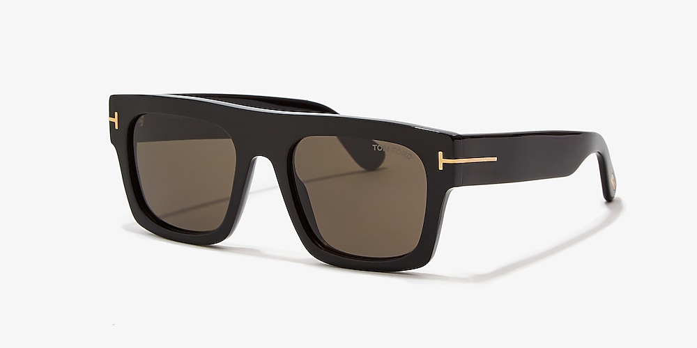 Tom Ford FT0711 53 Grey & Black Shiny Sunglasses