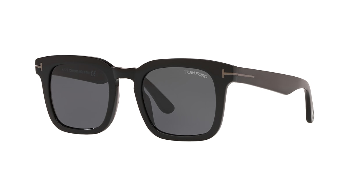 TOM FORD FT0751-N Black Shiny - Man Luxury Sunglasses, Gunmetal Lens