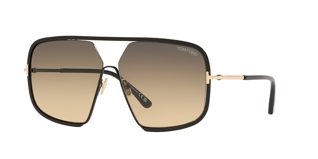 Tom Ford FT0867 63 Gradient Grey & Shiny Black Sunglasses | Sunglass ...