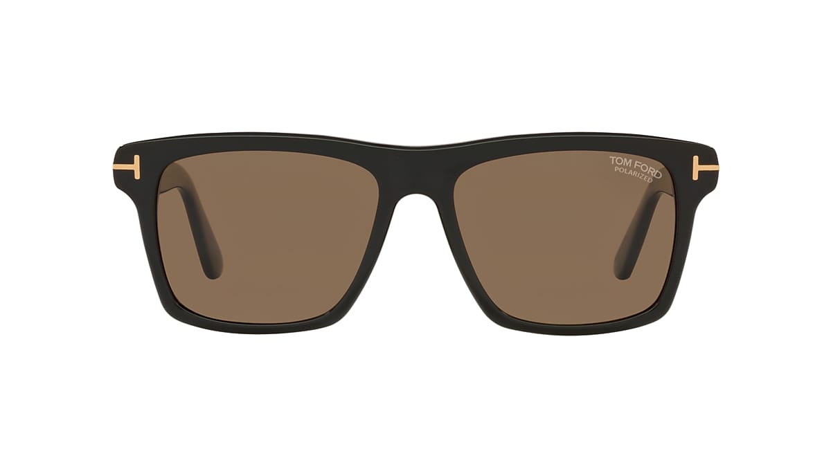 Tom Ford FT0906 58 Brown Polar & Black Shiny Polarized Sunglasses | Sunglass  Hut USA