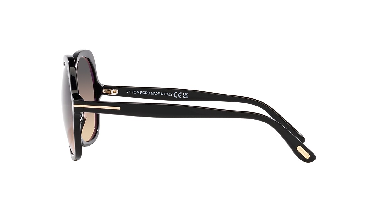 Tom Ford FT1013 64 Grey Grad und Glänzendes Schwarz Sonnenbrillen 