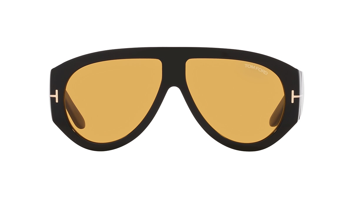 TOM FORD FT1044 Black Shiny - Man Luxury Sunglasses, Brown Lens