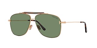 Tom Ford Jaden 60 Green & Shiny Silver Sunglasses | Sunglass Hut 
