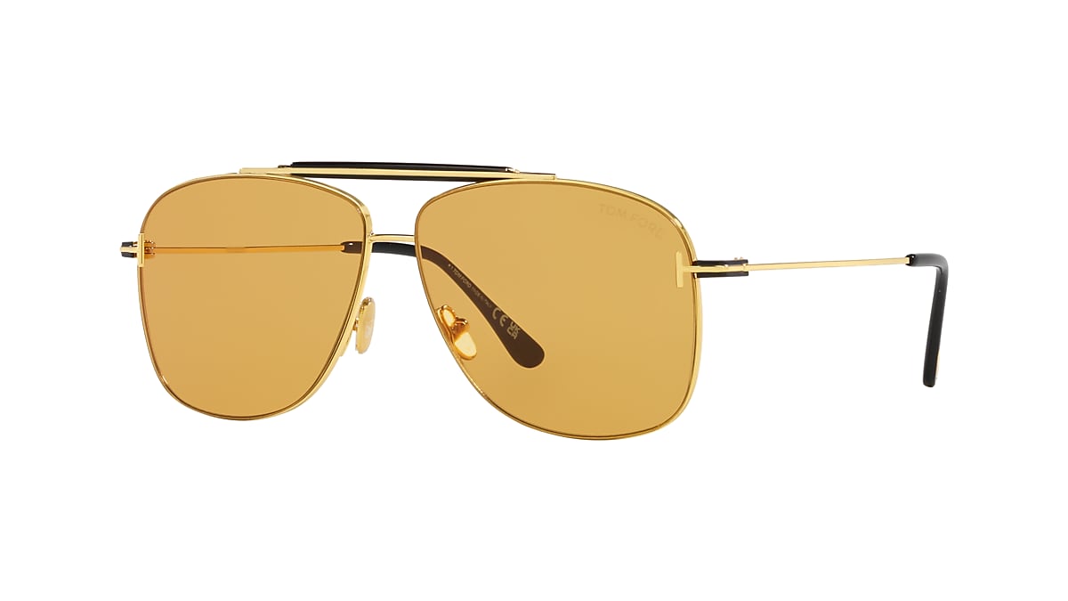 Mens deals gold sunglasses