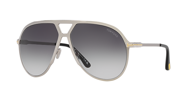 TOM FORD Xavier TF Shiny Silver - Men Luxury Sunglasses, Grey Gradient Lens