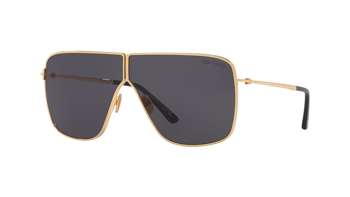 Tom Ford Huxley XXL (68 - 03) with Grey lenses and Gold frame