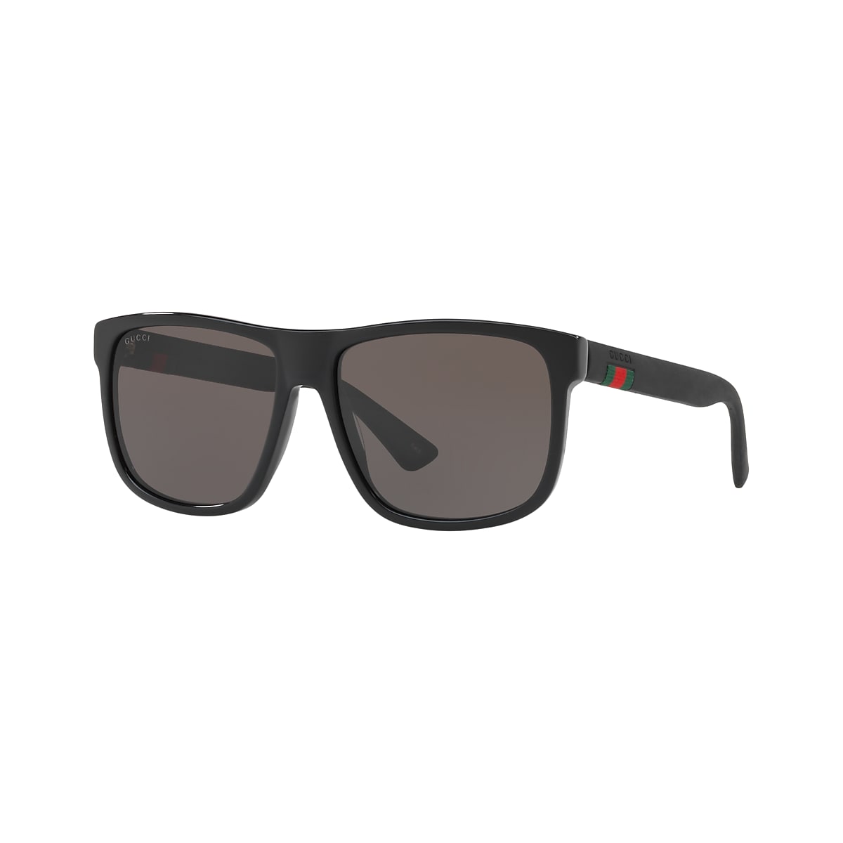 akademisk Tarmfunktion Udelukke Gucci GG0010S 58 Grey & Black Sunglasses | Sunglass Hut USA