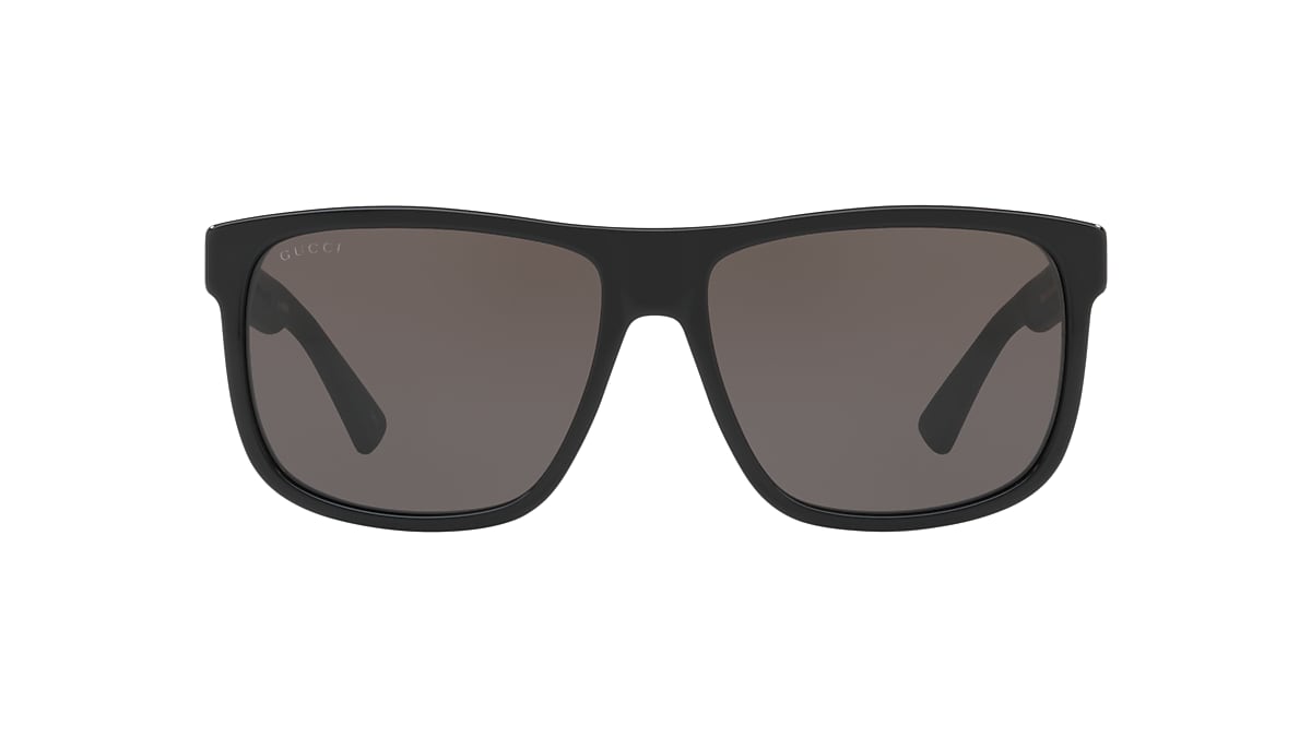 Gucci GG0010S L (58 - 16) with Grey lenses and Black frame | Sunglass Hut®