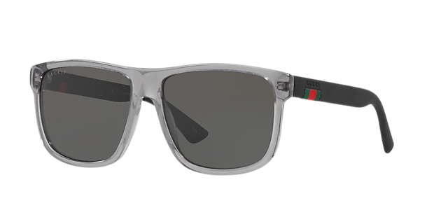 Gucci GG0010S 58 Grey & Black Sunglasses | Sunglass Hut Canada