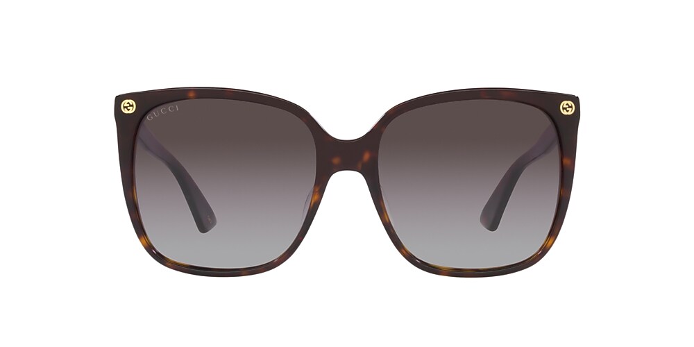 Gucci GG0022S 57 Brown Gradient & Tortoise Sunglasses | Sunglass 