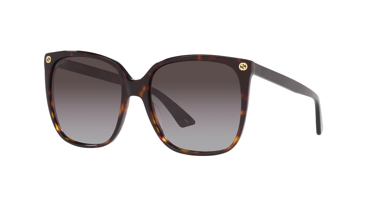 Gucci GG0022S L 57 18 with Brown lenses and Tortoise frame Sunglass Hut