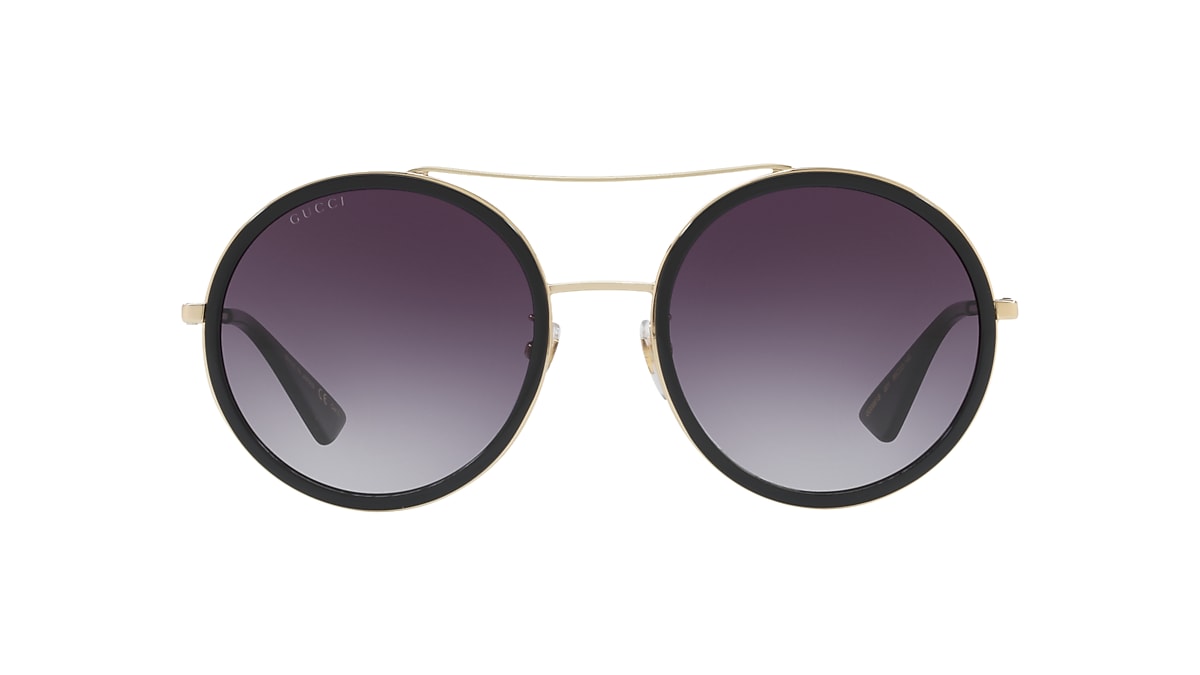 genetisk par Scully Gucci GG0061S 56 Grey-Black & Gold Sunglasses | Sunglass Hut USA