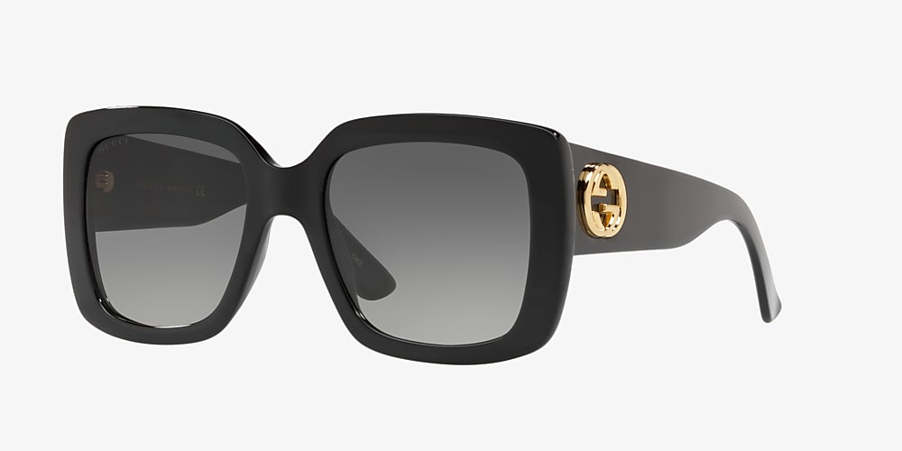 spurv Mere Grønthandler Gucci GG0141S 53 Grey & Black Sunglasses | Sunglass Hut USA