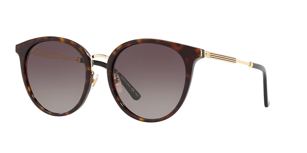 Gucci GG0204SK 56 Brown & Tortoise Sunglasses | Sunglass Hut USA