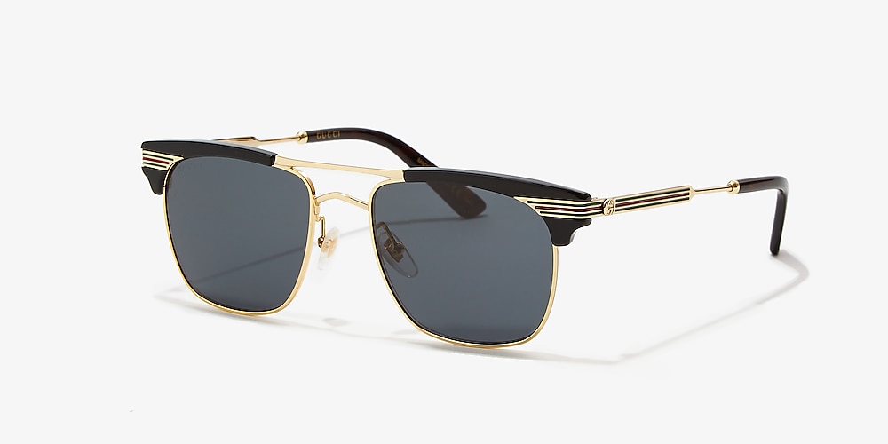 Gucci GG0287S 52 Grey & Black Shiny Sunglasses | Sunglass Hut USA