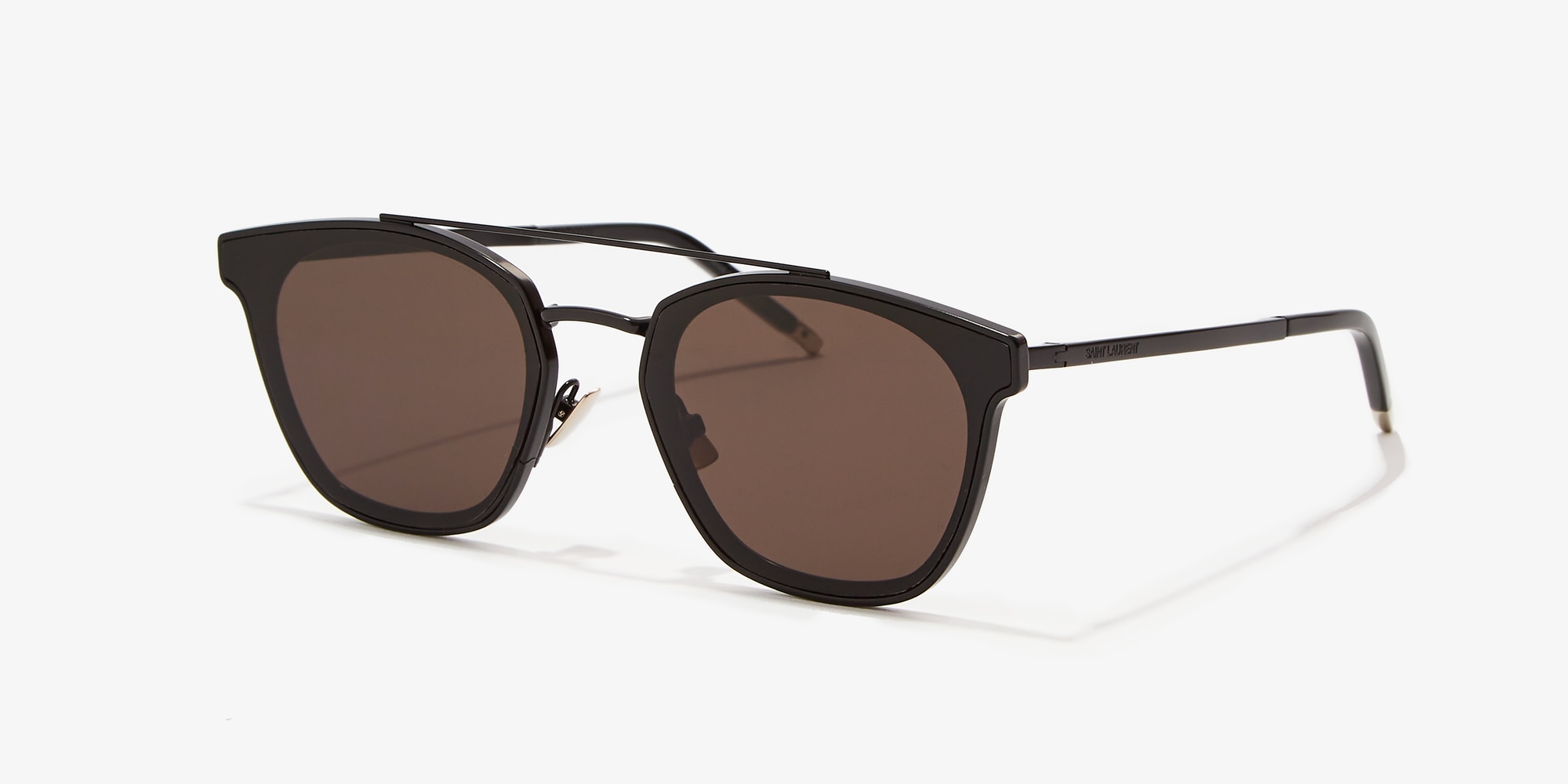 Saint Laurent Sl 28 Round Frame Sunglasses in Natural | Lyst