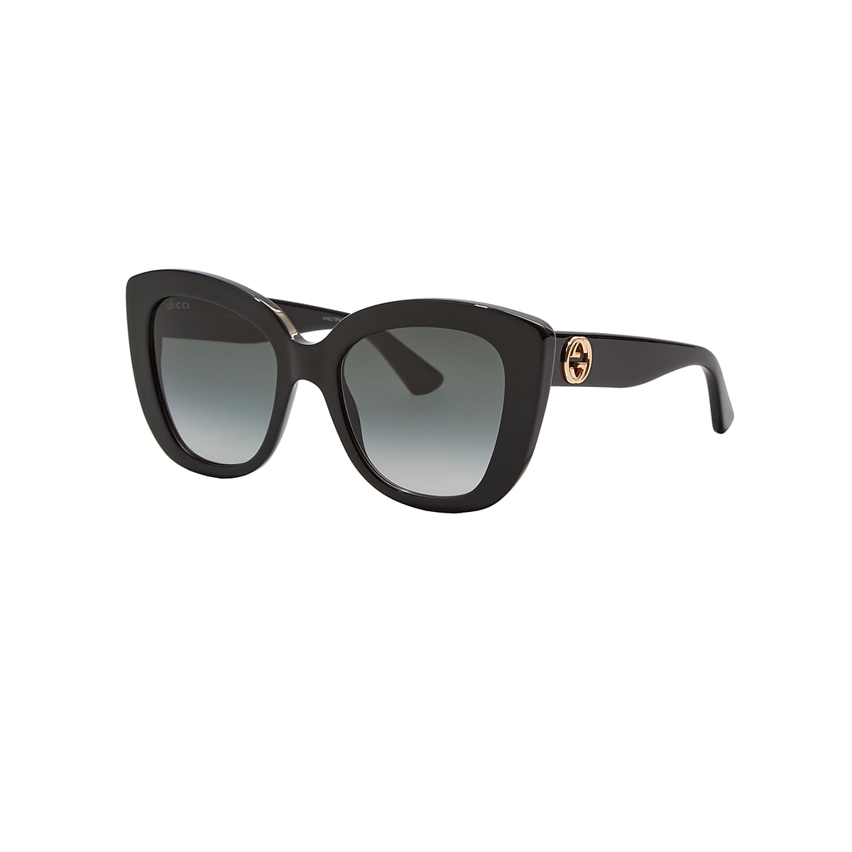 GUCCI GG0327S Shiny Black - Female Luxury Sunglasses, Grey Gradient Lens