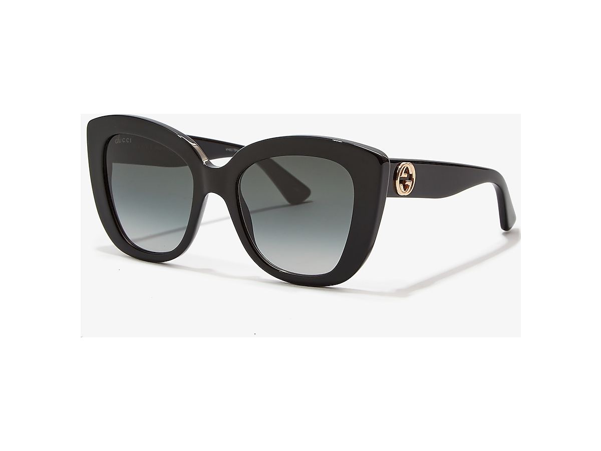 Gucci GG0327S 52 Grey Gradient & Shiny Black Sunglasses