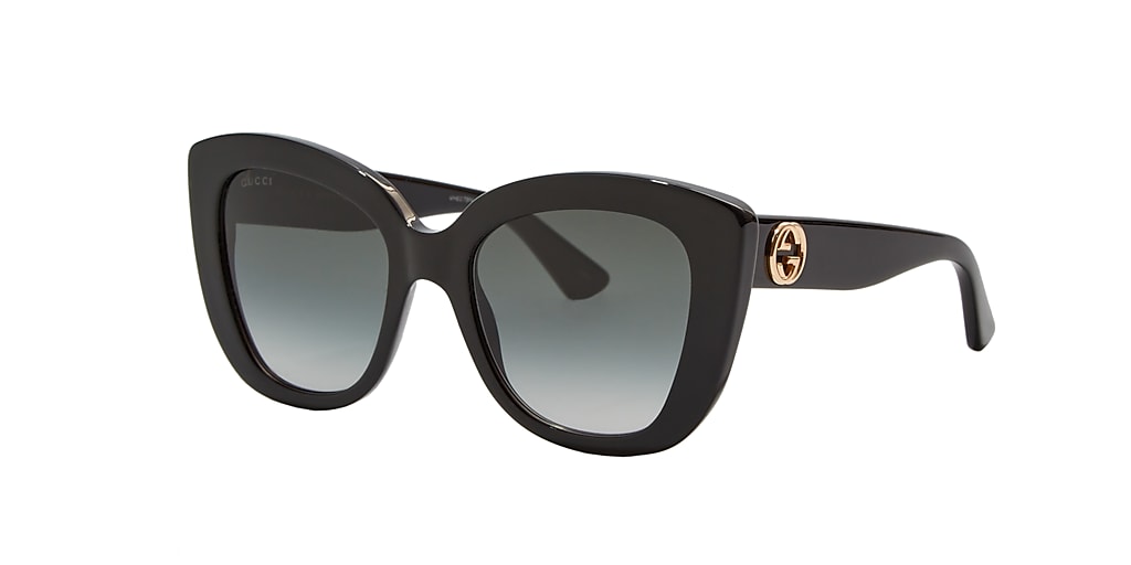 Gucci GG0327S 52 Grey Gradient & Shiny Black Sunglasses | Sunglass Hut USA