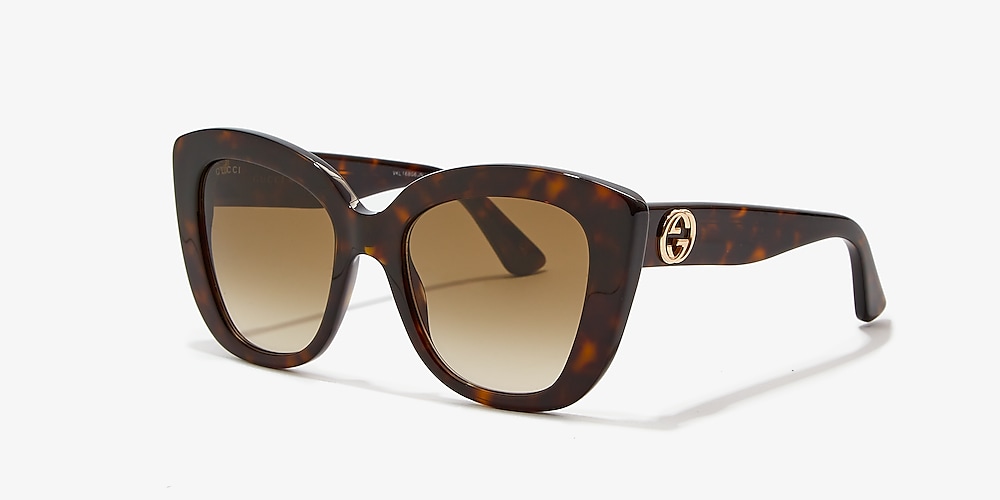 Gucci GG0327S 52 Brown & Tortoise Sunglasses | Sunglass Hut USA