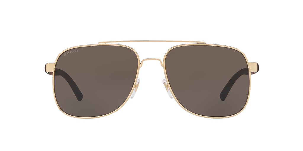 Gucci Gg0422s 60 Brown & Gold Sunglasses | Sunglass Hut USA