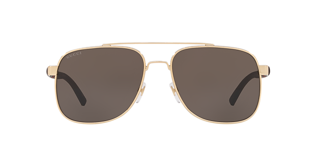 Gucci GG0422S 60 Grey Polarized & Silver Shiny Sunglasses 