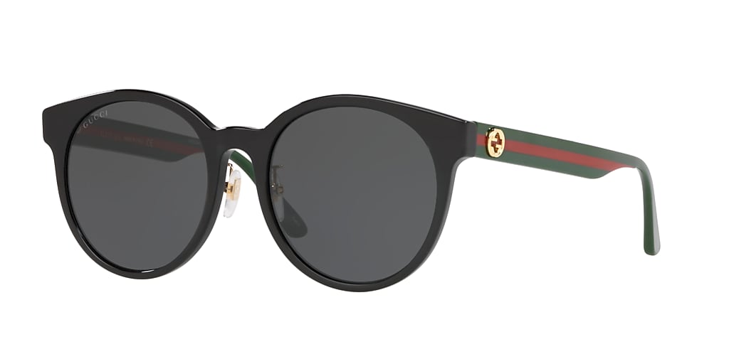 Gucci GG0416SK 55 Grey & Black Shiny Sunglasses | Sunglass Hut USA
