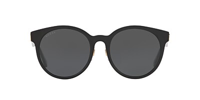 Gucci GG0416SK 55 Grey & Black Shiny Sunglasses | Sunglass Hut USA