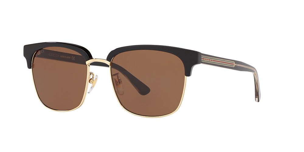 Gucci GG0382S 56 Brown & Black Sunglasses | Sunglass Hut United 