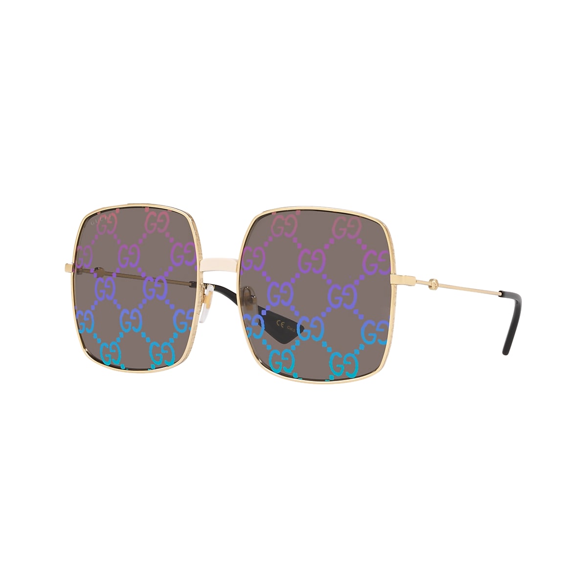 Gucci GG0414S 60 Various & Gold Sunglasses | Sunglass Hut United Kingdom