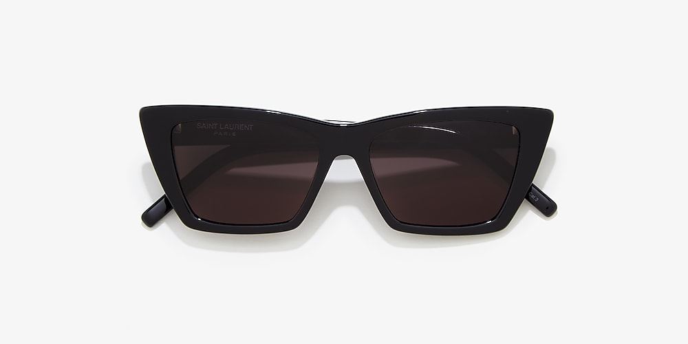 Saint Laurent SL 276 Mica 53 Grey u0026 Black Shiny Sunglasses | Sunglass Hut  USA