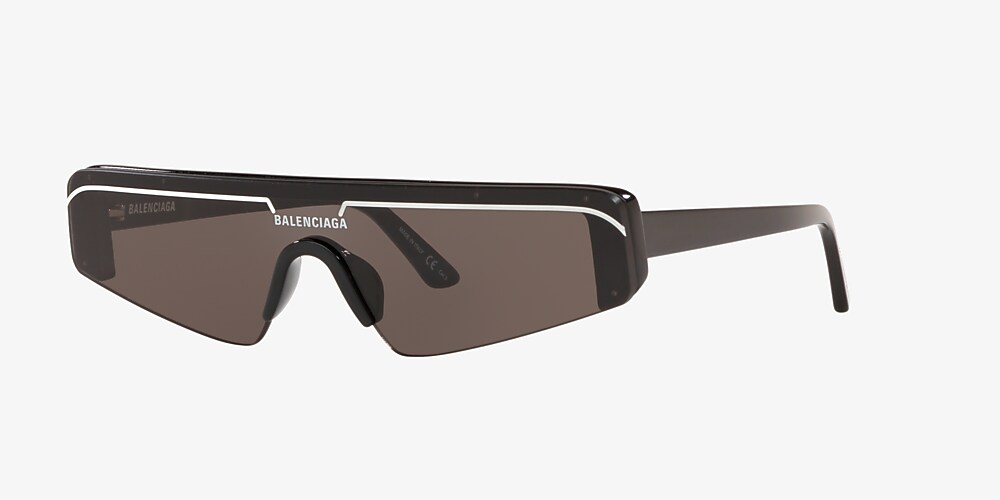 Diplomat orkester Klemme Balenciaga BB0003S Grey & Black Shiny Sunglasses | Sunglass Hut USA