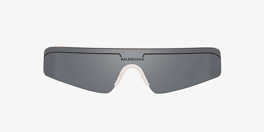 forælder zebra ægtefælle Balenciaga BB0003S Silver & White Shiny Sunglasses | Sunglass Hut USA