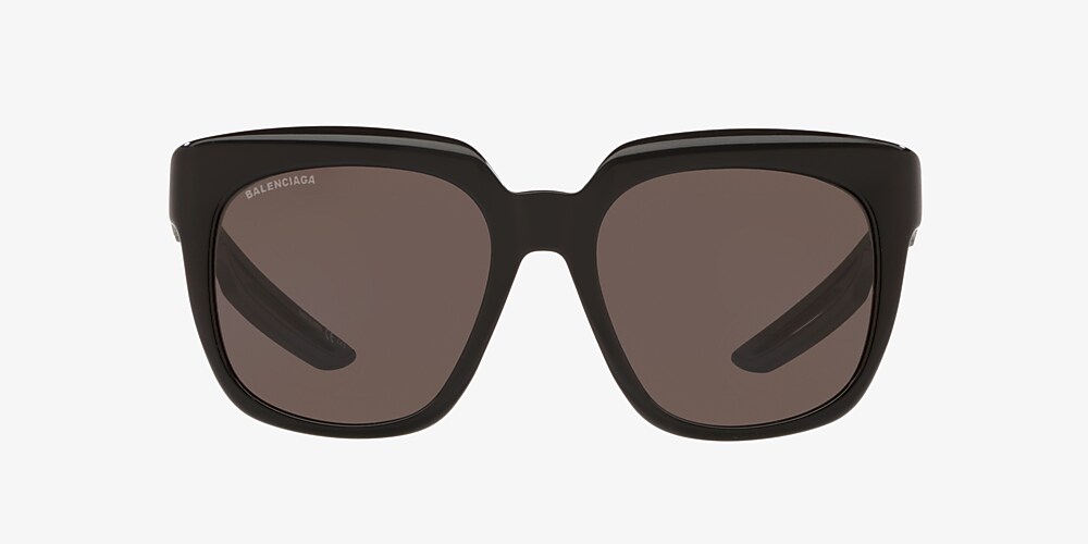 Balenciaga BB0025S 54 Grey & Black Shiny Sunglasses ...