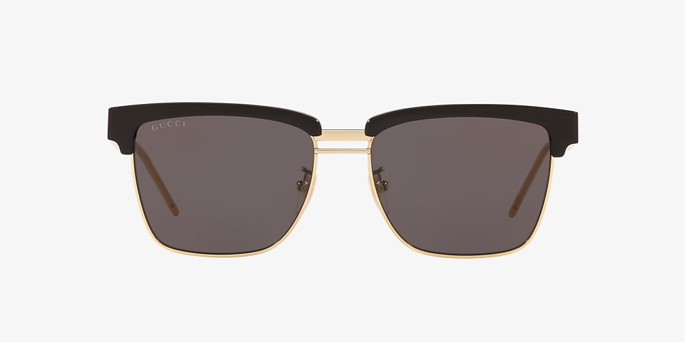 lengte Zeestraat verraden Gucci GG0603S 56 Grey & Black Shiny Sunglasses | Sunglass Hut USA