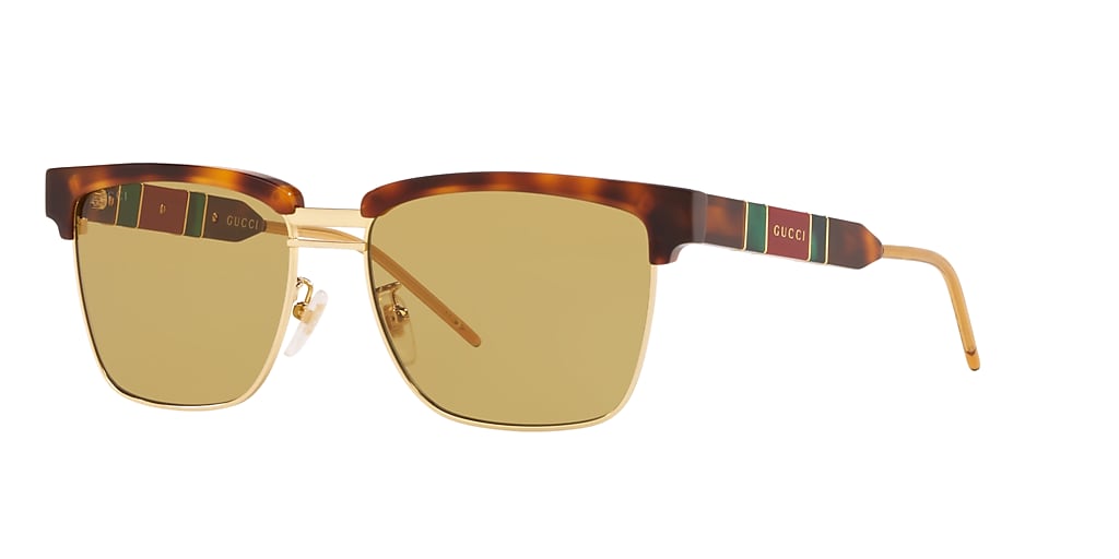 Gucci GG0603S 56 Yellow & Tortoise Sunglasses | Sunglass Hut USA