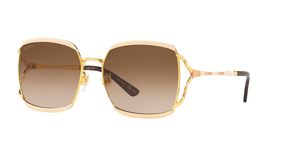 Gucci Gg0593sk 59 Brown Gold Sunglasses Sunglass Hut United Kingdom