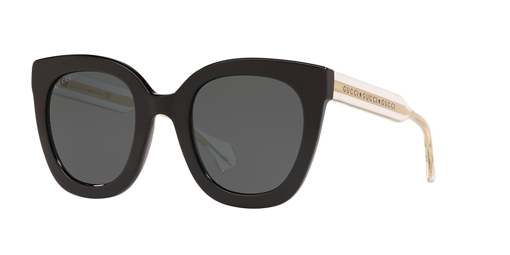 Gucci GG0564S 51 Grey & Black Shiny Sunglasses | Sunglass Hut USA