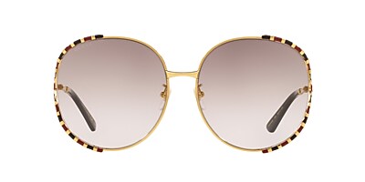 Gucci GG0595S 64 Grey Gradient & Yellow Gold Sunglasses | Sunglass 