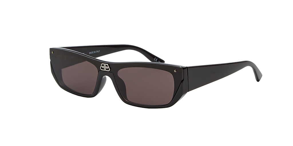 Balenciaga BB0080S 42 Grey & Black Shiny Sunglasses | Sunglass Hut USA