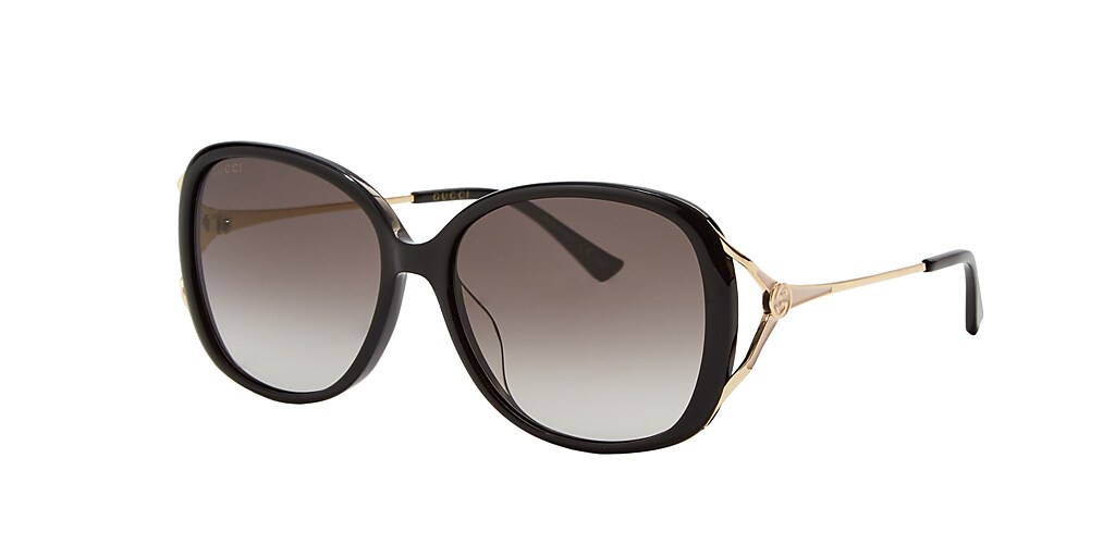 Gucci GG0649SK 58 Grey Gradient & Black Gold Sunglasses | Sunglass Hut USA