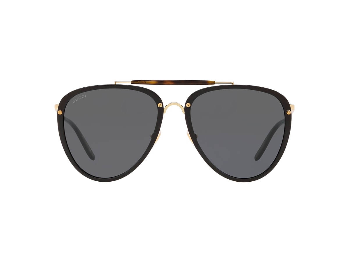 Gucci GG0672S 58 Grey & Gold Sunglasses | USA