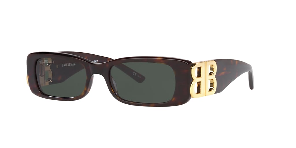 Balenciaga BB0096S 51 Green & Brown Sunglasses | Sunglass Hut USA