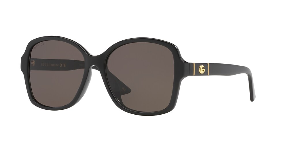 Gucci GG0765SA 57 Grey & Black Sunglasses | Sunglass Hut Canada