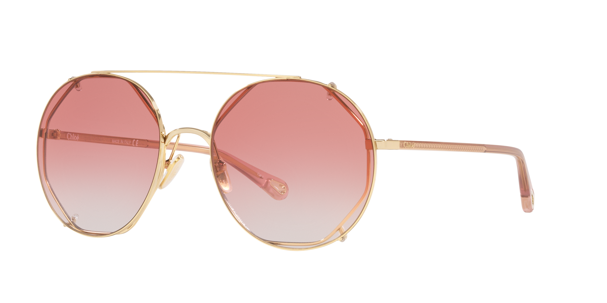 Shop Chloé Woman Sunglass Ch0041s In Red Gradient
