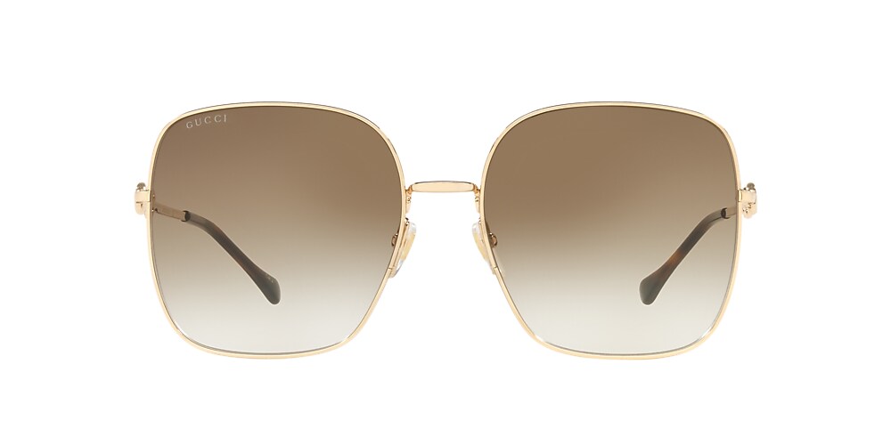 Gucci GG0879S 61 Brown & Gold Sunglasses | Sunglass Hut USA